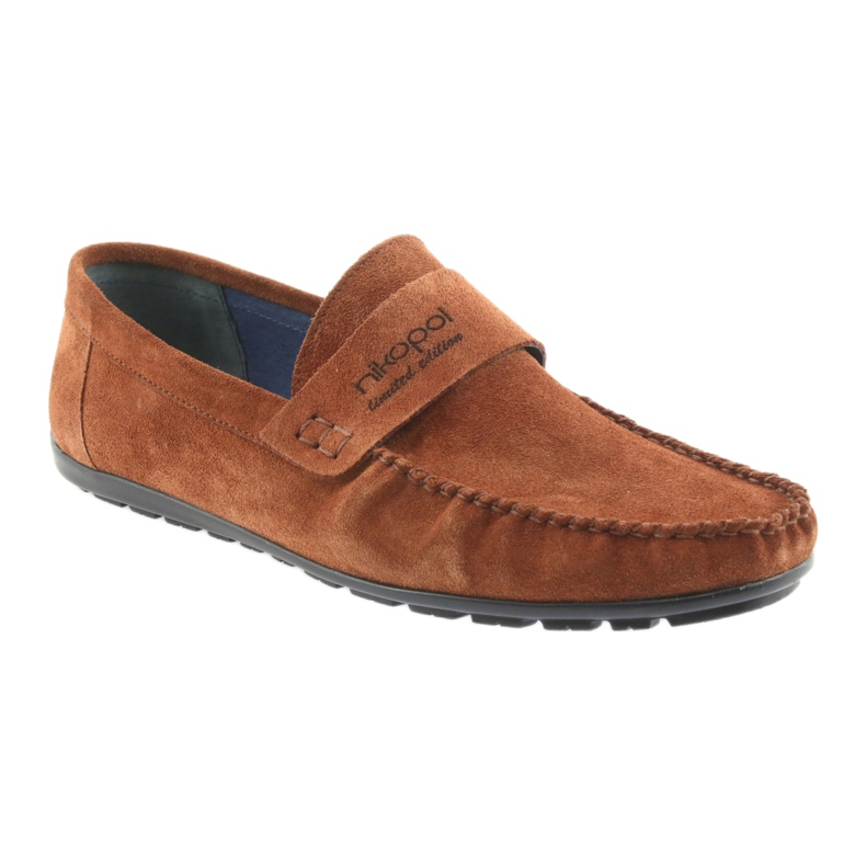 Mocassins camel camurça Nikopol 1688 bege 1