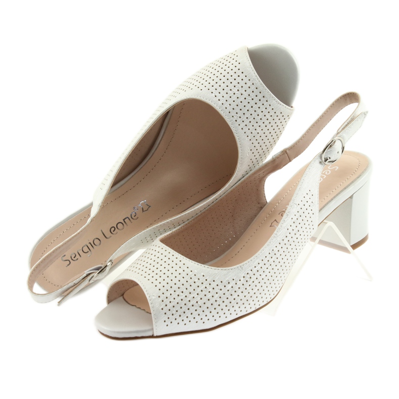 Sandálias no poste de Sergio Leone 794 prata cinza 5