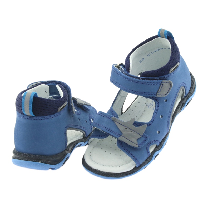 Nabos masculinos Sandals Bartek 51489 azul cinza 4