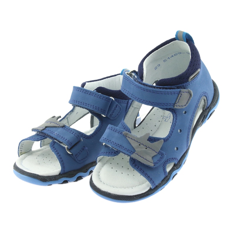 Nabos masculinos Sandals Bartek 51489 azul cinza 3