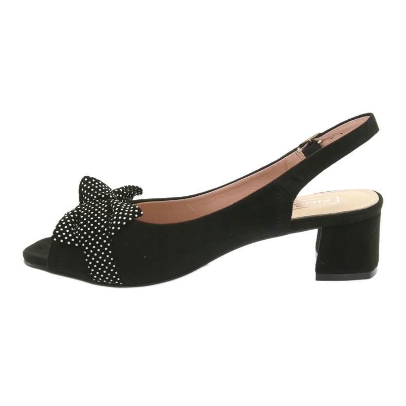 Sandálias de arco Filippo 788 pretas / pontos branco preto 2