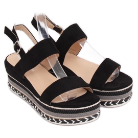 Sandálias de sola alta pretas 9073 pretas preto 2