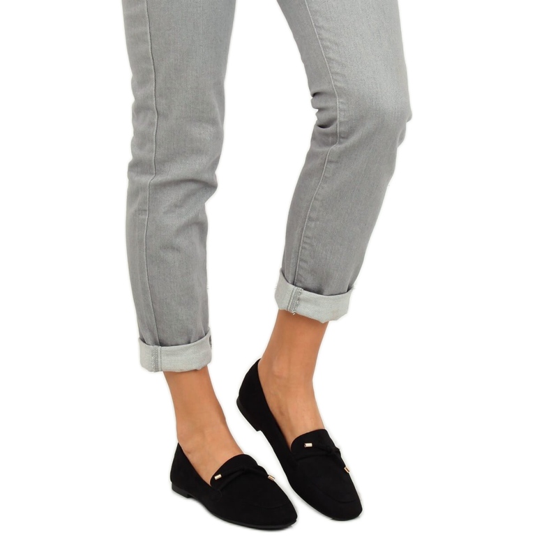 Mocassins pretos femininos negros 7115-P Preto 2