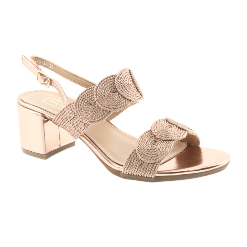 Sandálias com sutache cordão dourado Filippo 793 1