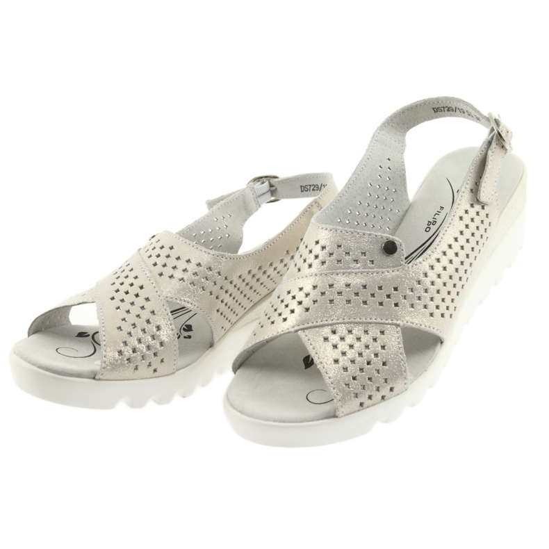 Sandálias femininas douradas na cunha Filippo 729 dourado 2