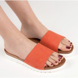 Chinelos de camurça laranja VINCEZA 1