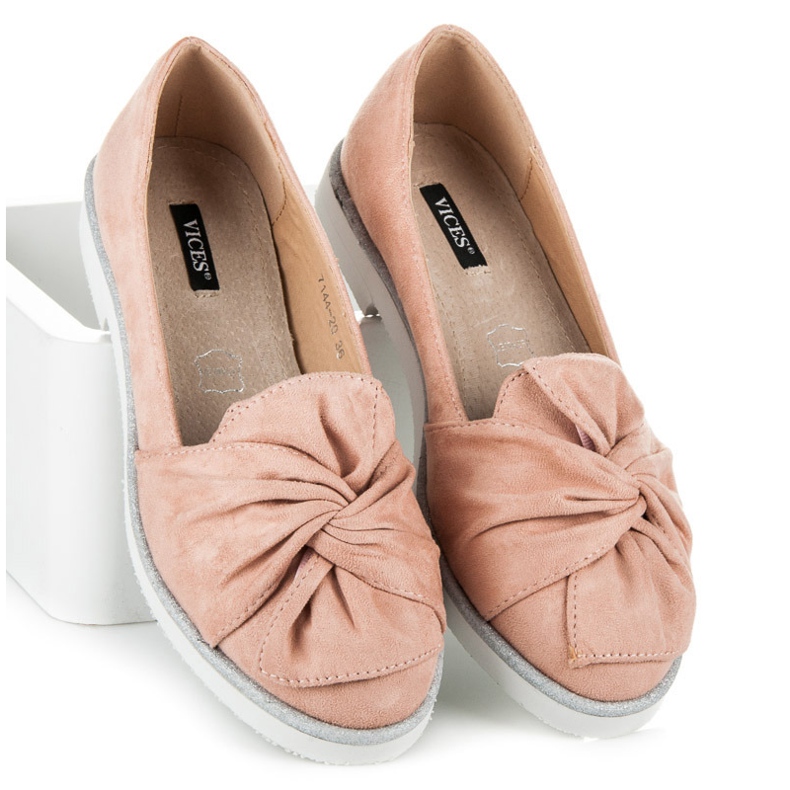 Vices Sapatos de camurça com decorações brilhantes rosa 2