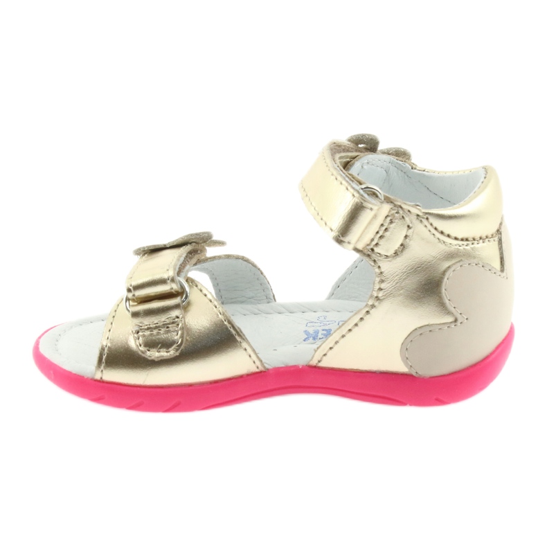 Bartek Sandálias de couro para meninas de couro com uma borboleta 51569 Zlotys dourado 2