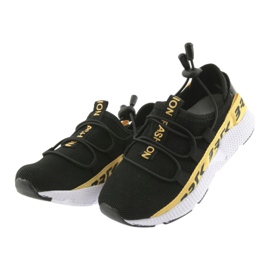 Sapatos esportivos pretos Bartek 55109 palmilha de couro amarelo 3