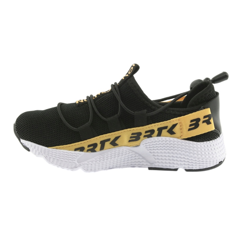 Sapatos esportivos pretos Bartek 55109 palmilha de couro amarelo 2