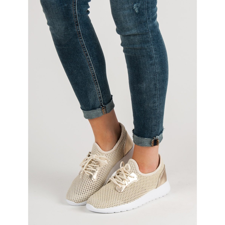 SHELOVET Calçados esportivos de malha amarelo 1