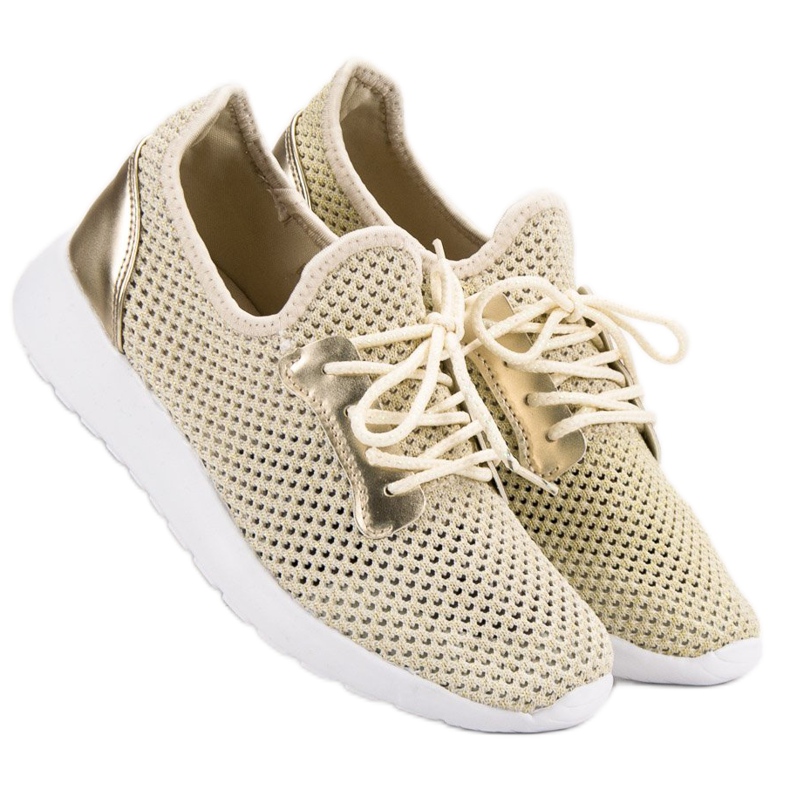 SHELOVET Calçados esportivos de malha amarelo 2