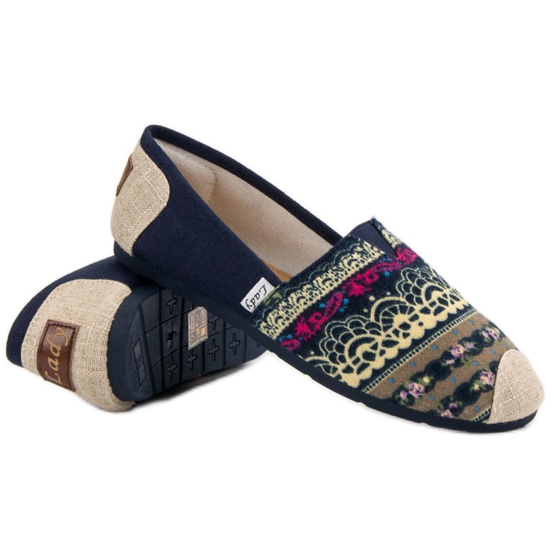 Lady Fashion Sapatilhas Boho Slip On azul multicolorido 1