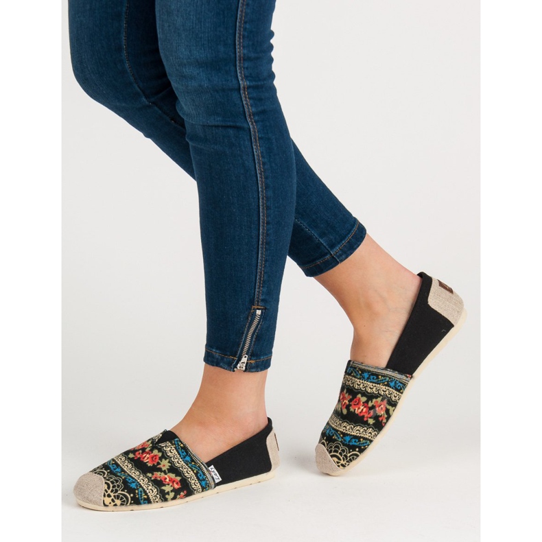 Lady Fashion Sapatilhas Boho Slip On preto multicolorido 2