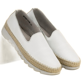 Filippo Sapatos de couro slip-on branco 1