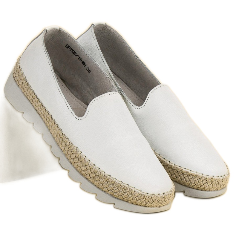 Filippo Sapatos de couro slip-on branco 1