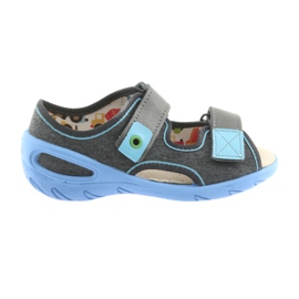 Sapatos infantis Befado pu 065X125 azul cinza 1