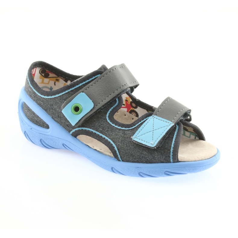 Sapatos infantis Befado pu 065X125 azul cinza 2