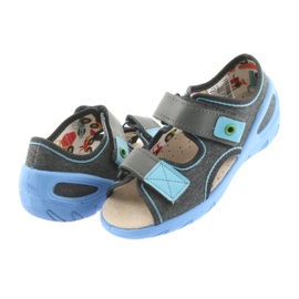 Sapatos infantis Befado pu 065X125 azul cinza 5
