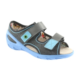 Sapatos infantis Befado pu 065X125 azul cinza 2