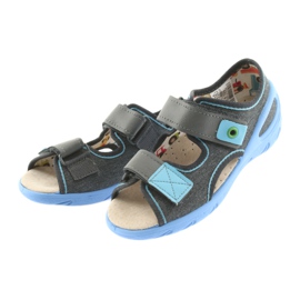 Sapatos infantis Befado pu 065X125 azul cinza 4