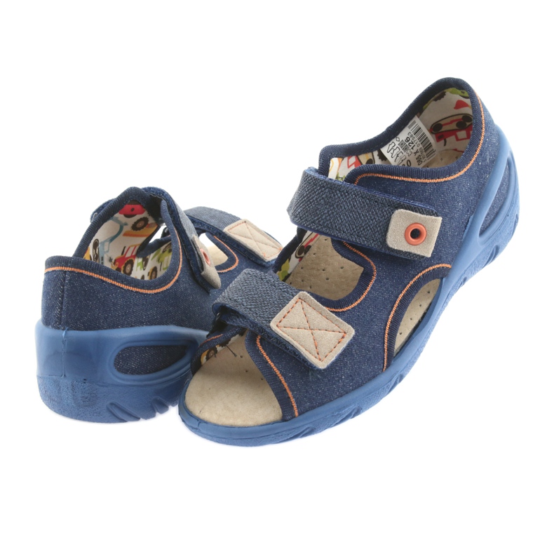 Sapatos infantis Befado pu 065X126 castanho azul marinho 4