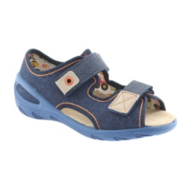 Sapatos infantis Befado pu 065X126 marrom azul-marinho 1