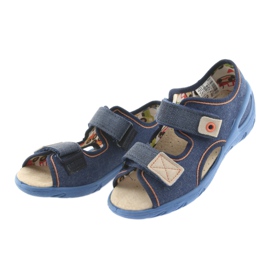 Sapatos infantis Befado pu 065X126 marrom azul-marinho 3