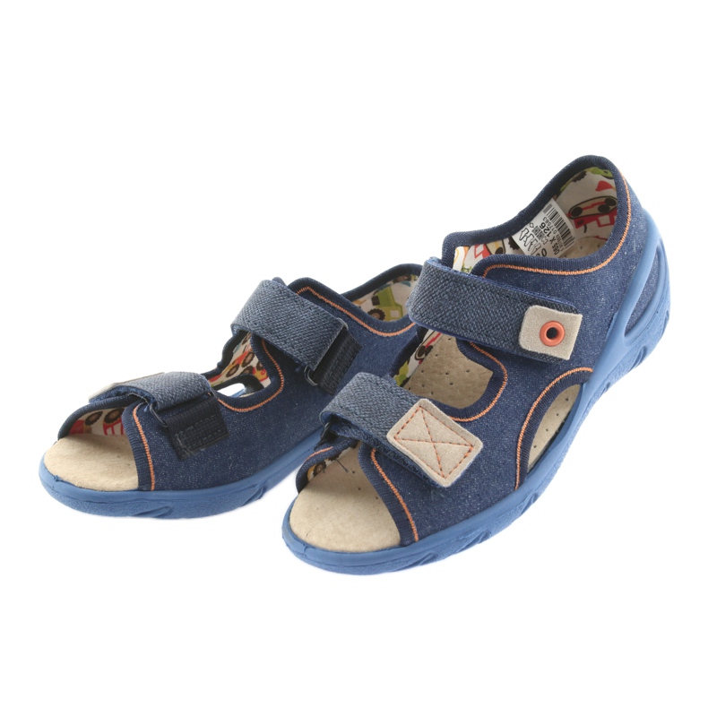 Sapatos infantis Befado pu 065X126 marrom azul-marinho 3