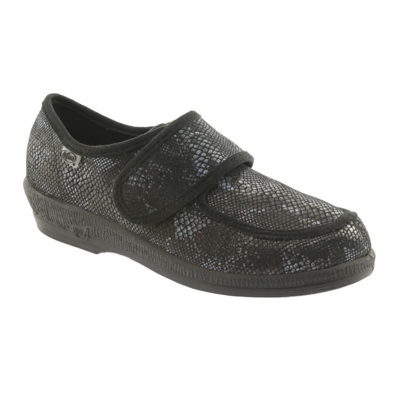 Sapatos femininos Befado pu 984D016 preto cinza 2