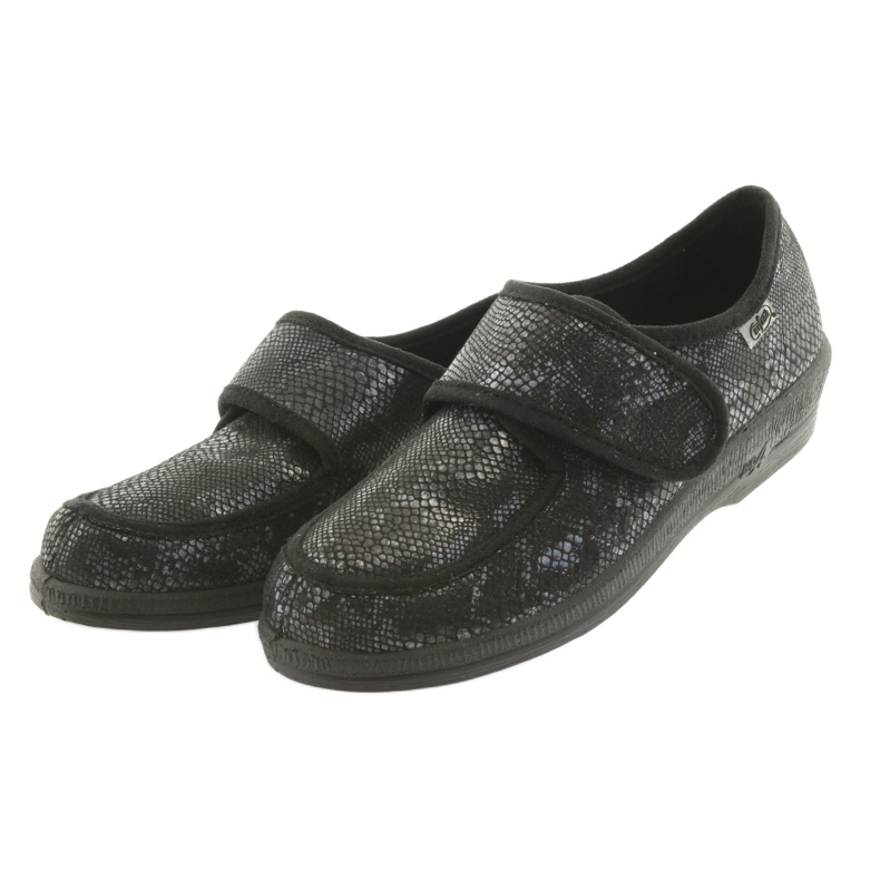 Sapatos femininos Befado pu 984D016 preto cinza 3