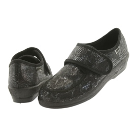 Sapatos femininos Befado pu 984D016 preto cinza 4