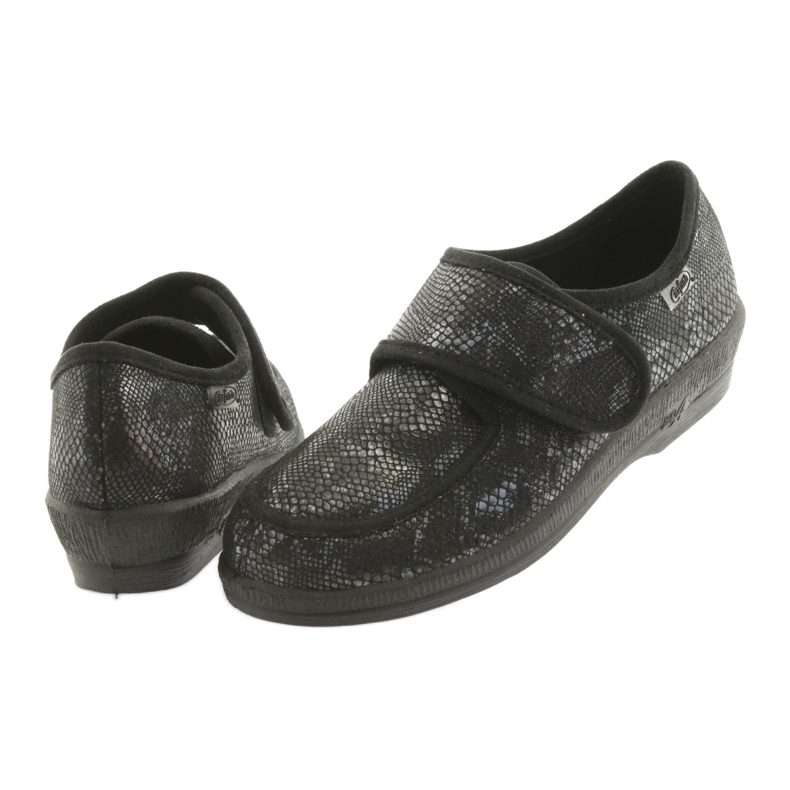 Sapatos femininos Befado pu 984D016 preto cinza 4