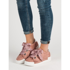 Belle Women Calçados esportivos de camurça rosa 1