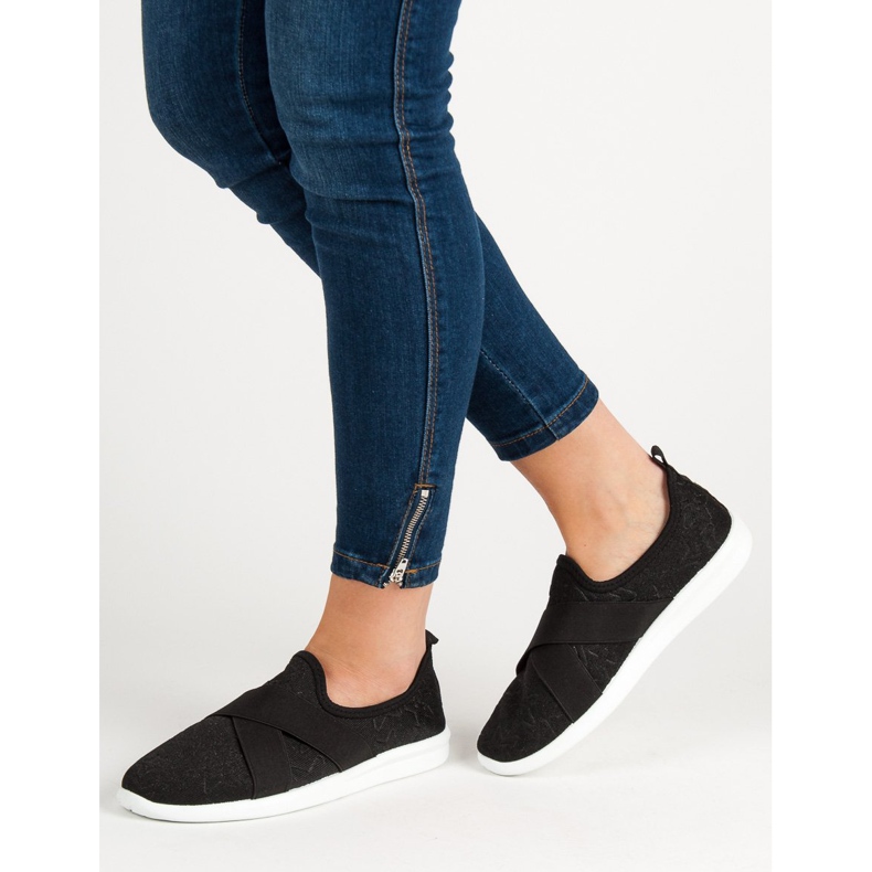 Ideal Shoes Calçados Esportivos Slip-on preto 2