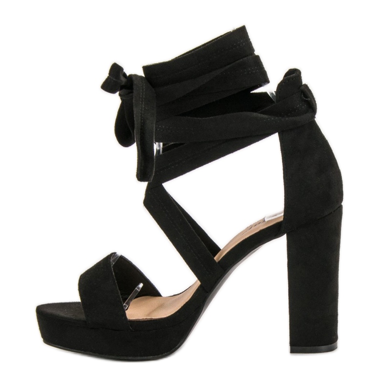 Seastar Sandálias amarradas na plataforma preto 1