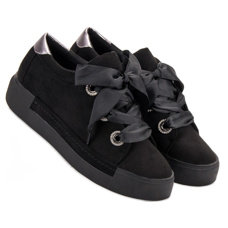 Belle Women Calçados esportivos de camurça preto 1