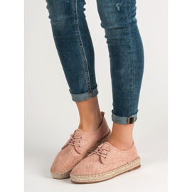 Small Swan Brogues de camurça a céu aberto rosa 1 Small Swan Brogues de camurça a céu aberto rosa 1