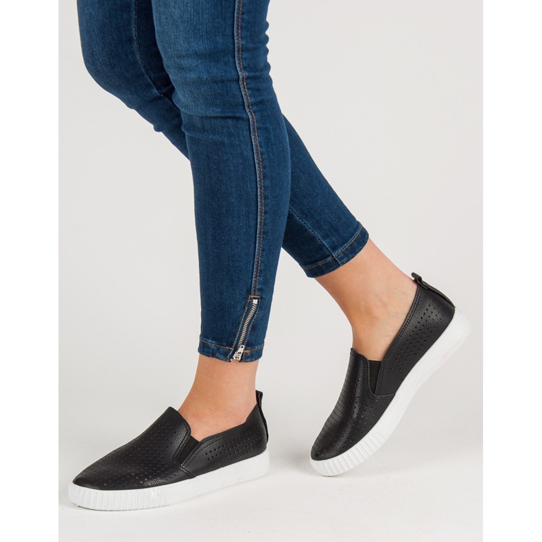 SHELOVET Slipons Openwork preto 2