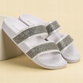 Seastar Chinelos brancos com cristais multicolorido 1