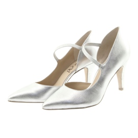 Bombas com cinto Caprice 24402 prata cinza 3