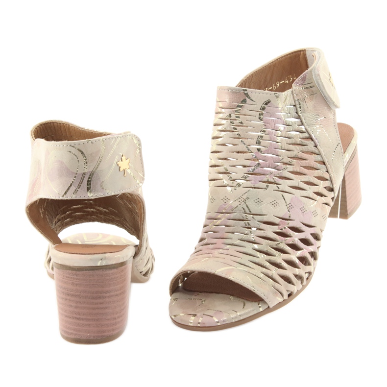 Sandálias com parte superior Badura 4723 castanho amarelo rosa 4