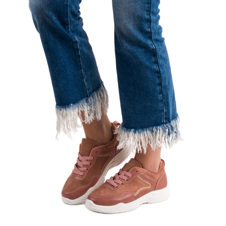 SHELOVET Tênis da moda rosa 1