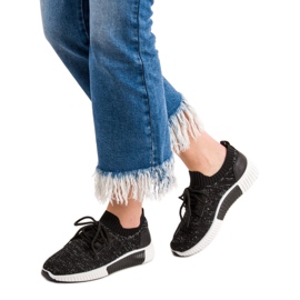 Primavera Sapatos Pretos Deslizantes 2