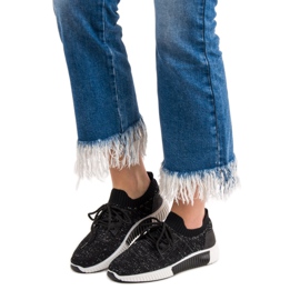 Primavera Sapatos Pretos Deslizantes 1