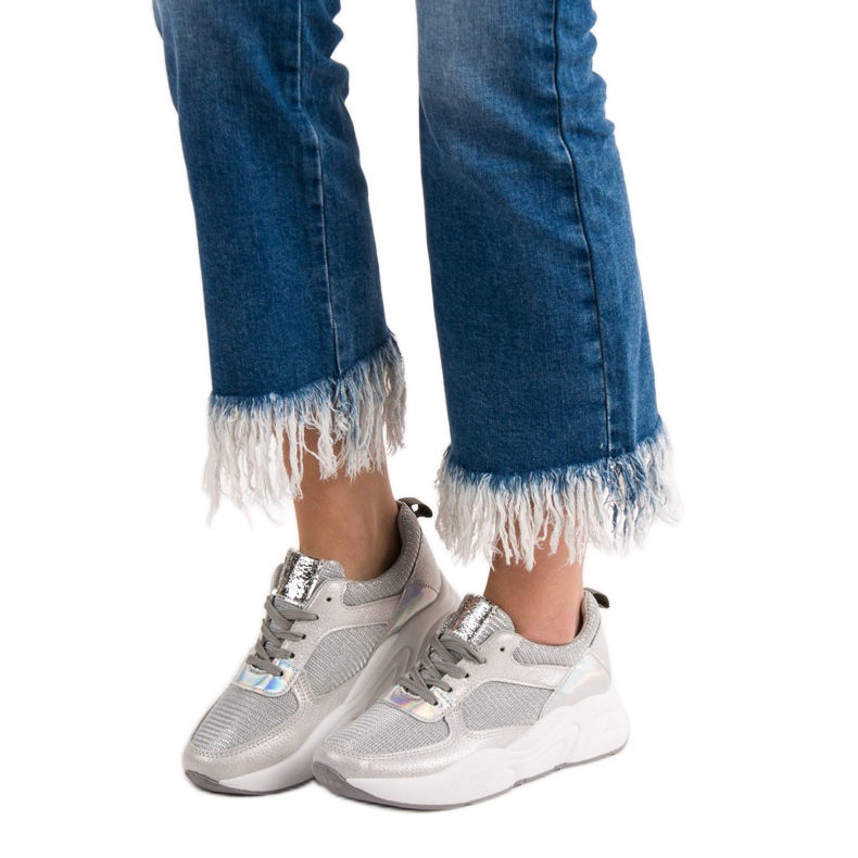 Ideal Shoes Calçados Esportivos Prateados cinza 1