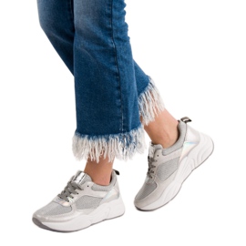 Ideal Shoes Calçados Esportivos Prateados cinza 2