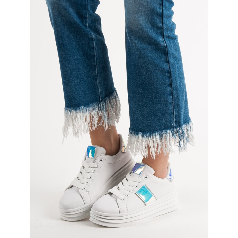 SHELOVET Sapatos Brancos na Plataforma 2