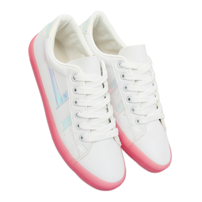 Tênis feminino branco e rosa B0-08 WHITE / PEACH 1