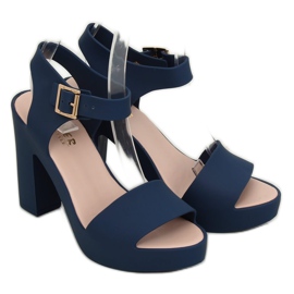 Sandálias de salto alto Meliski KM202 Azul marinho 1